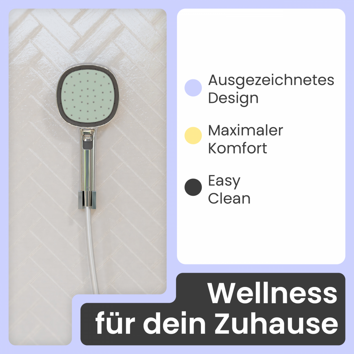 Duschbrause Set Cleo (Chrom, Salbei) | 2 Strahlarten | instmaier