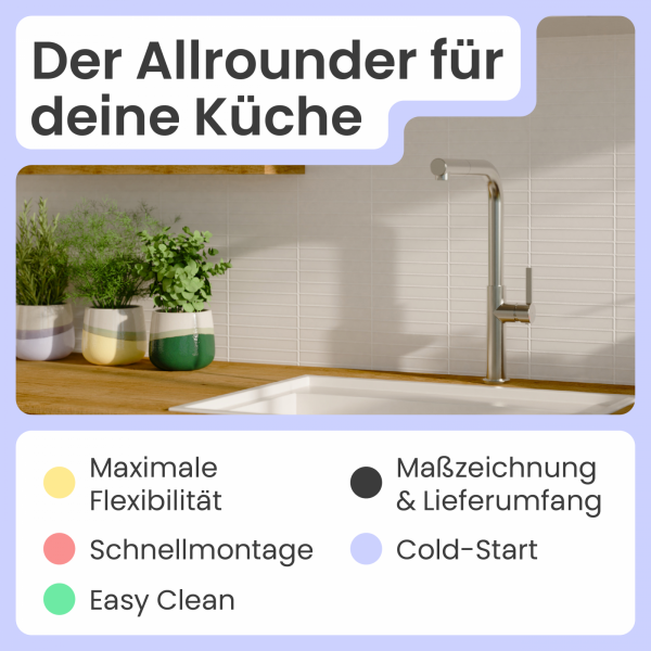 Küchenarmatur Cassia | Ausziehbar & 360° schwenkbar | instmaier