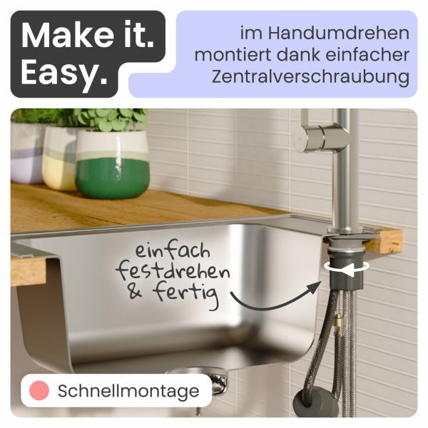 Küchenarmatur Cassia | Ausziehbar & 360° schwenkbar | instmaier