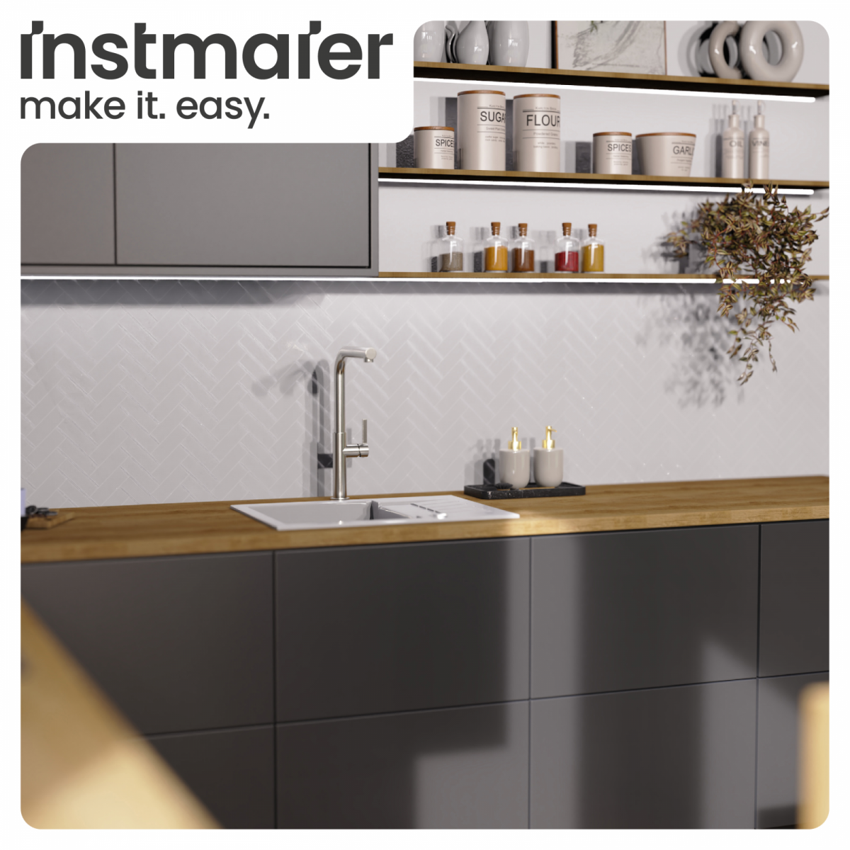 Küchenarmatur Cassia | Ausziehbar & 360° schwenkbar | instmaier