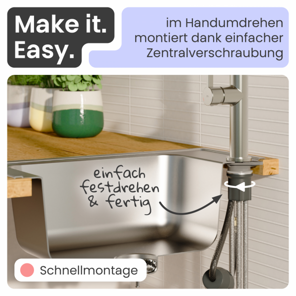 Küchenarmatur Cassia | Ausziehbar & 360° schwenkbar | instmaier