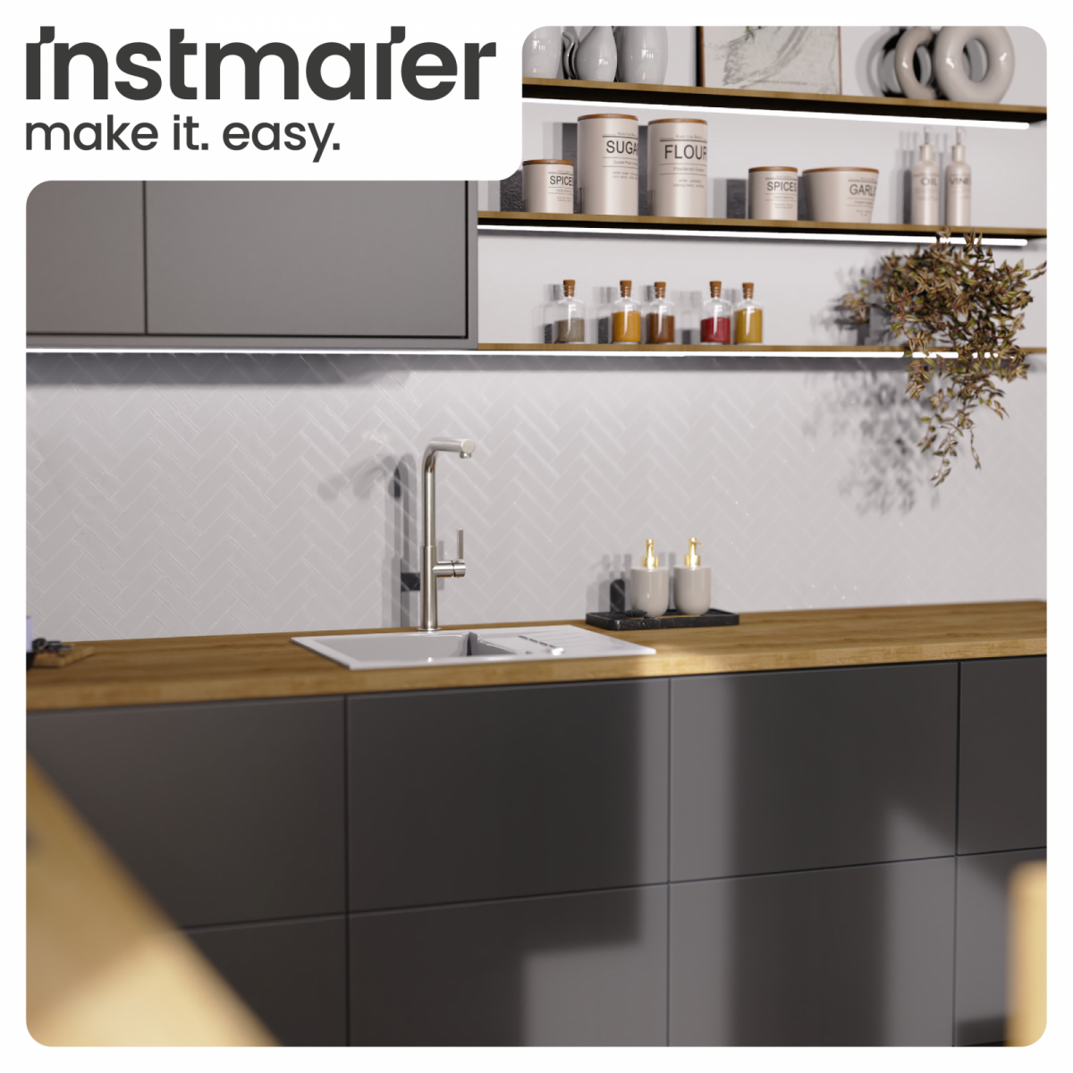 Küchenarmatur Cassia | Ausziehbar & 360° schwenkbar | instmaier