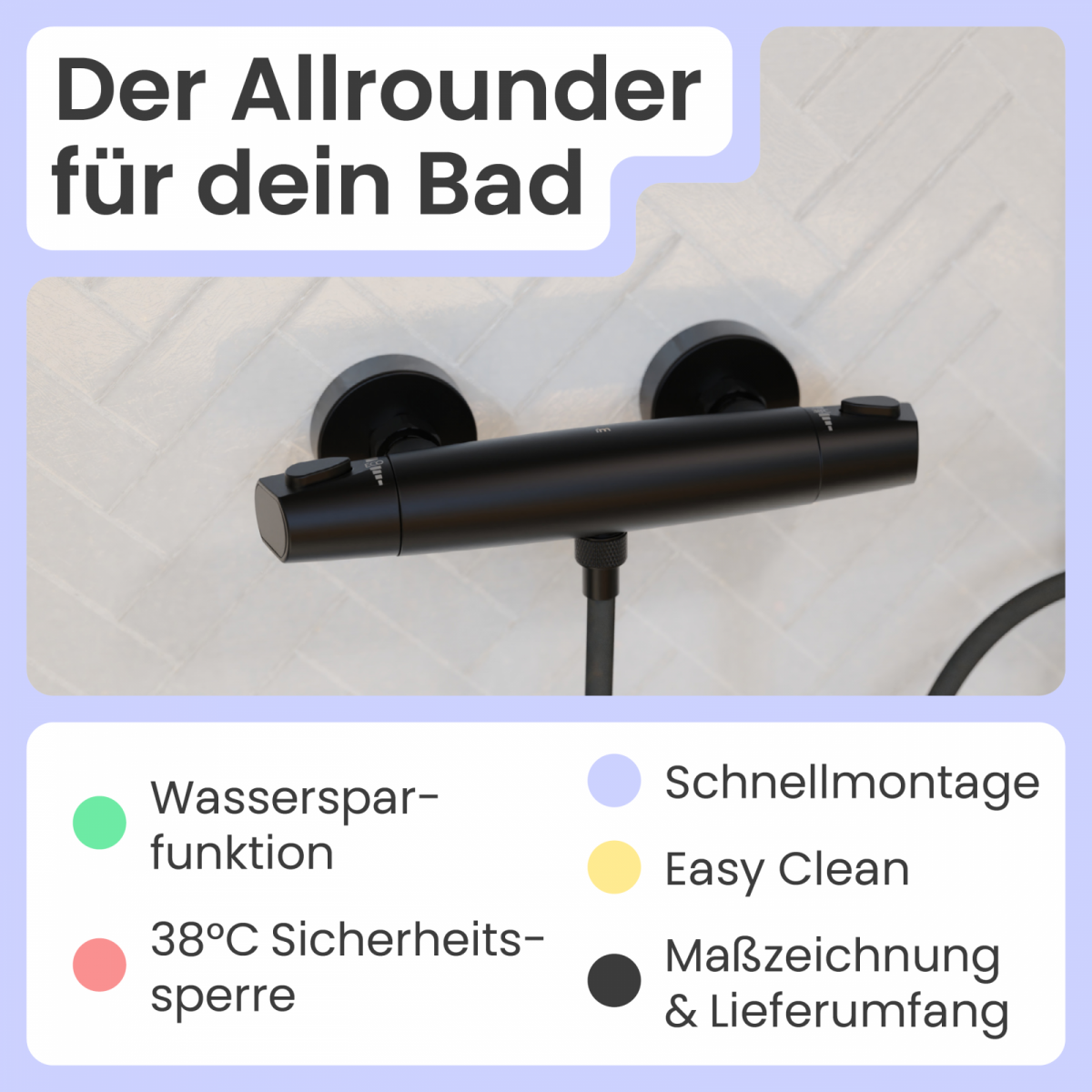 Duscharmatur Beatrice | Thermostat & Verbrühschutz | instmaier