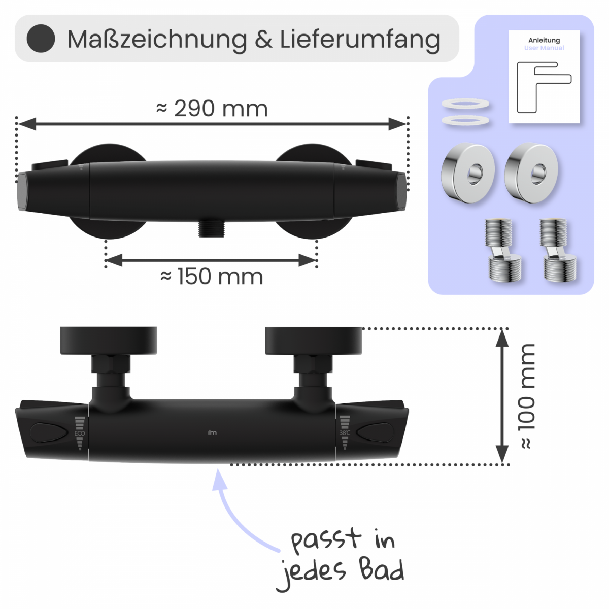 Duscharmatur Beatrice | Thermostat & Verbrühschutz | instmaier