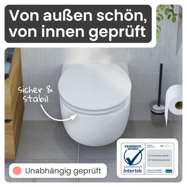 WC-Sitz Gaia aus MDF (Grau) | Absenkautomatik | instmaier