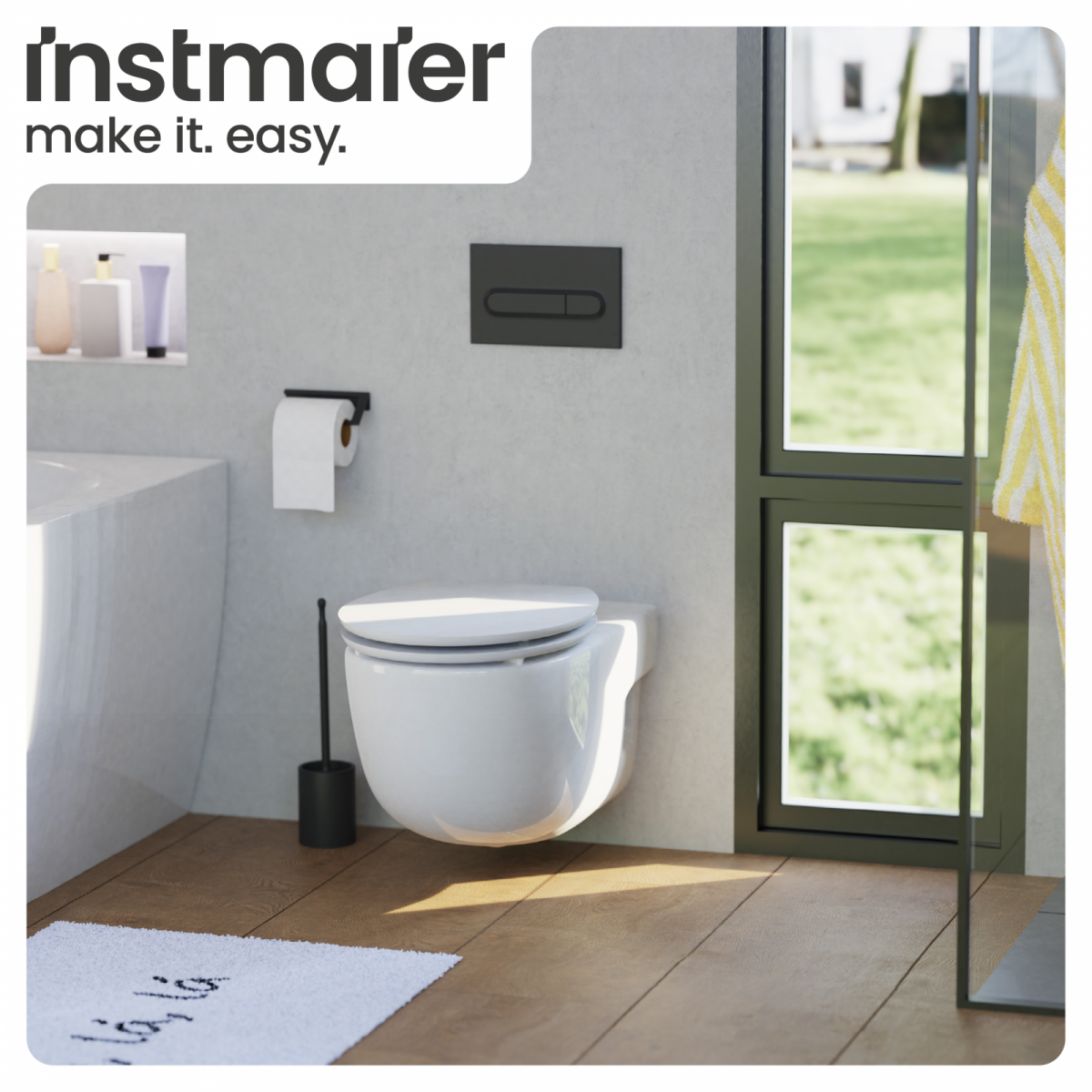 WC-Sitz Gaia aus MDF (Grau) | Absenkautomatik | instmaier