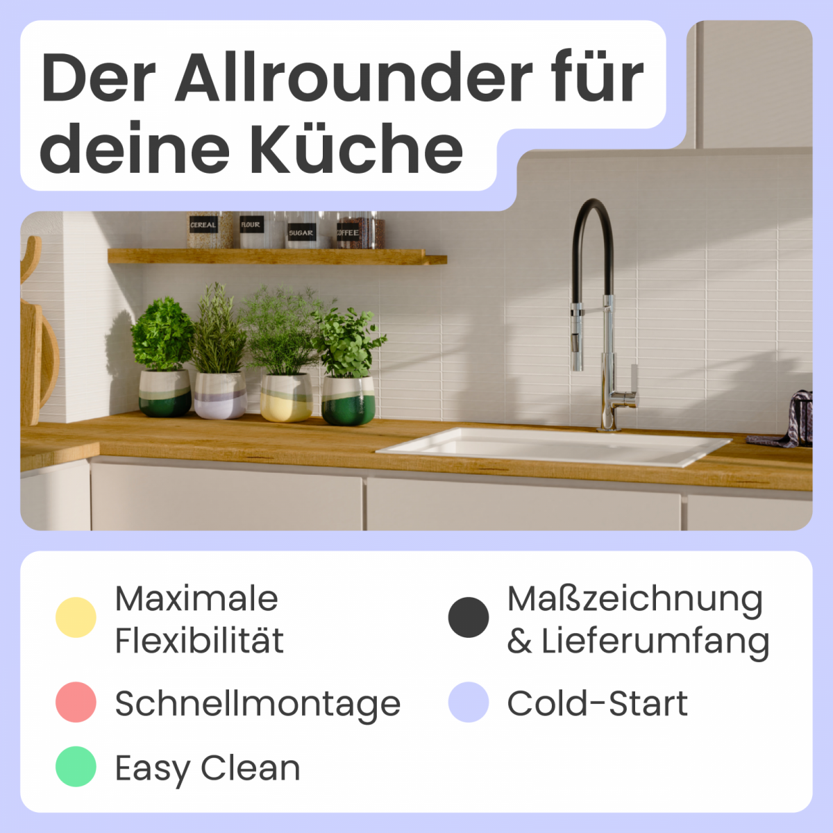 Küchenarmatur Nova | 2 Strahlarten & 360° schwenkbar | instmaier