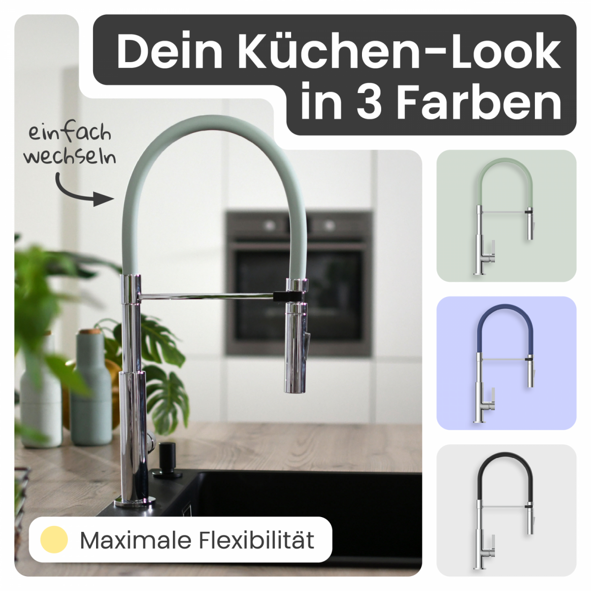 Küchenarmatur Nova | 2 Strahlarten & 360° schwenkbar | instmaier