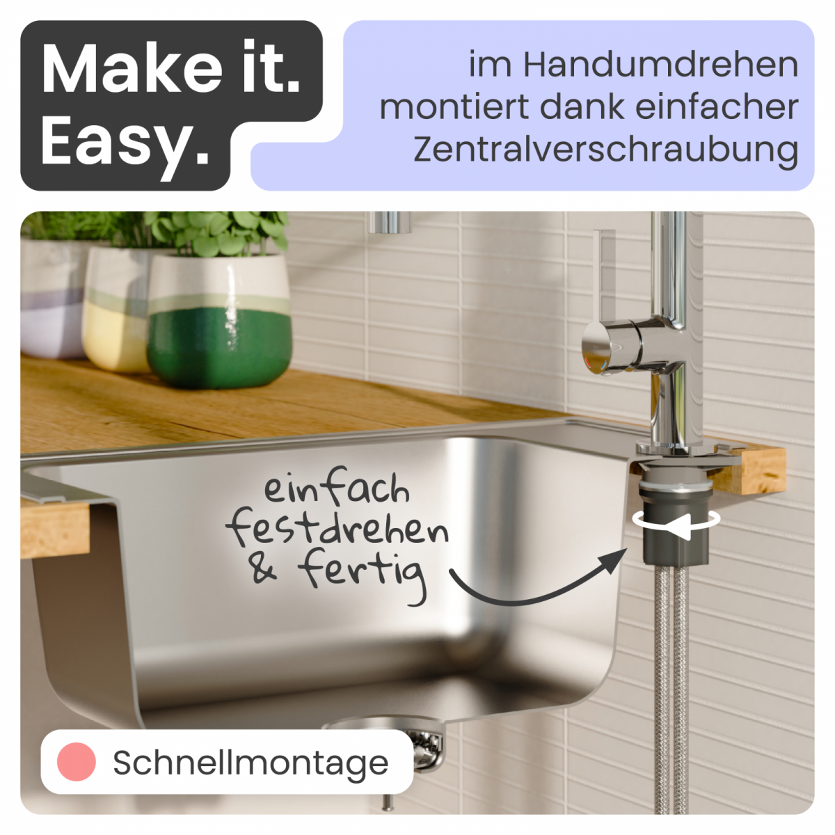 Küchenarmatur Nova | 2 Strahlarten & 360° schwenkbar | instmaier