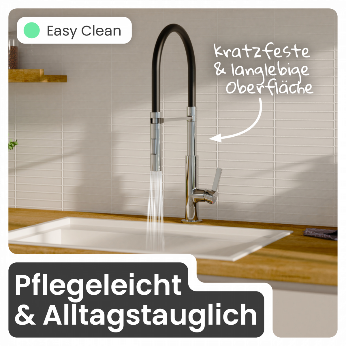 Küchenarmatur Nova | 2 Strahlarten & 360° schwenkbar | instmaier