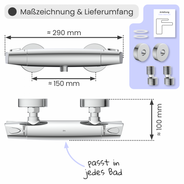 Duscharmatur Beatrice | Thermostat & Verbrühschutz | instmaier