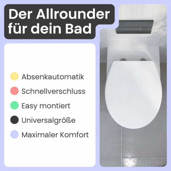 WC-Sitz Helma | Absenkautomatik & Schnellverschluss | instmaier