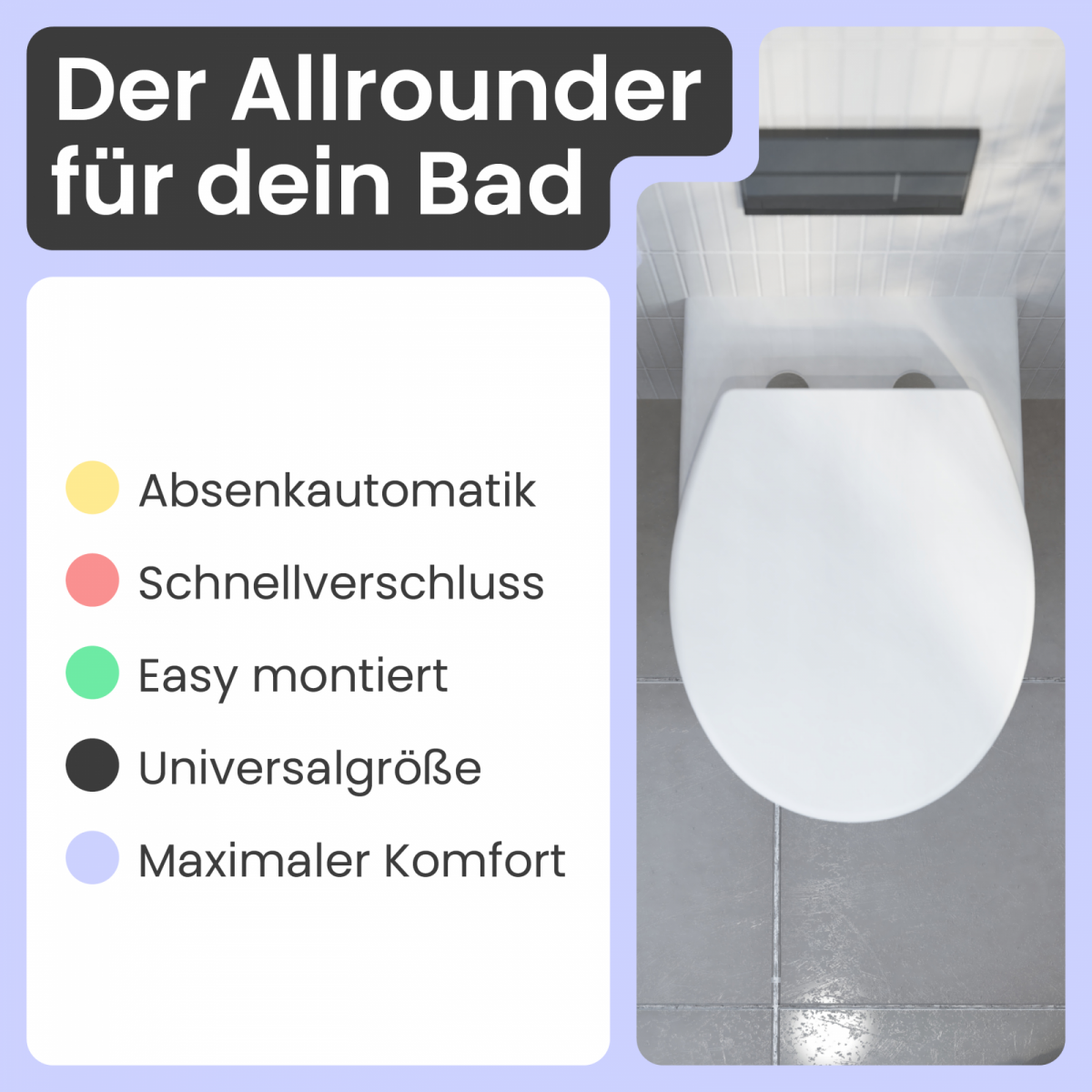 WC-Sitz Helma | Absenkautomatik & Schnellverschluss | instmaier