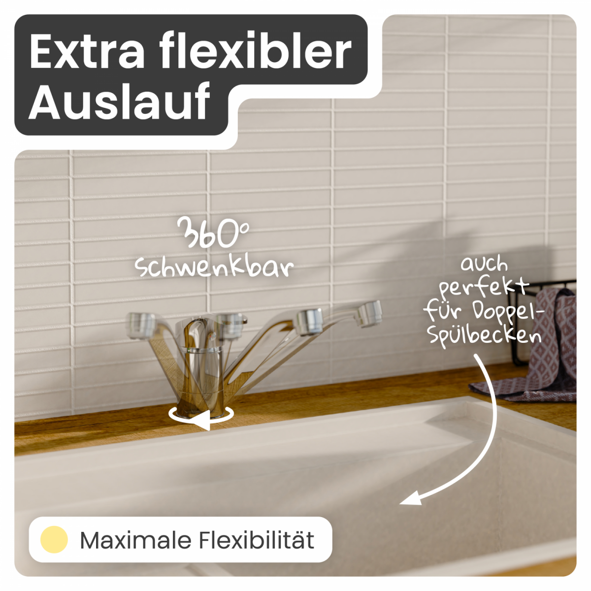 Küchenarmatur Vera | Verbrühschutz & 360° schwenkbar | instmaier