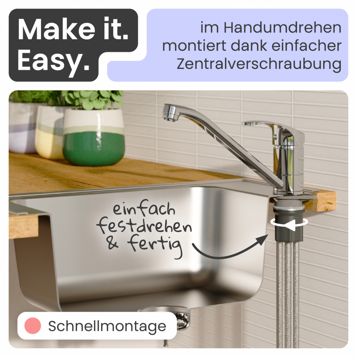 Küchenarmatur Vera | Verbrühschutz & 360° schwenkbar | instmaier