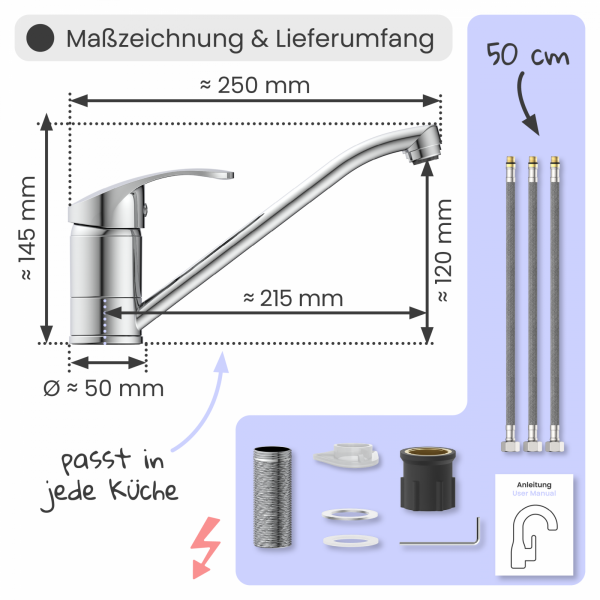 Küchenarmatur Vera | Verbrühschutz & 360° schwenkbar | instmaier