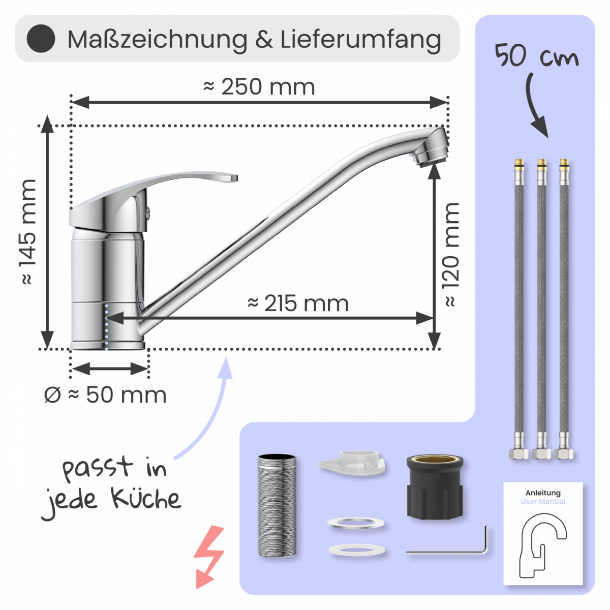 Küchenarmatur Vera | Verbrühschutz & 360° schwenkbar | instmaier