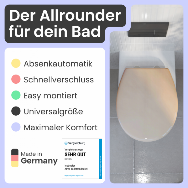 WC-Sitz Alma | Absenkautomatik & Schnellverschluss | instmaier