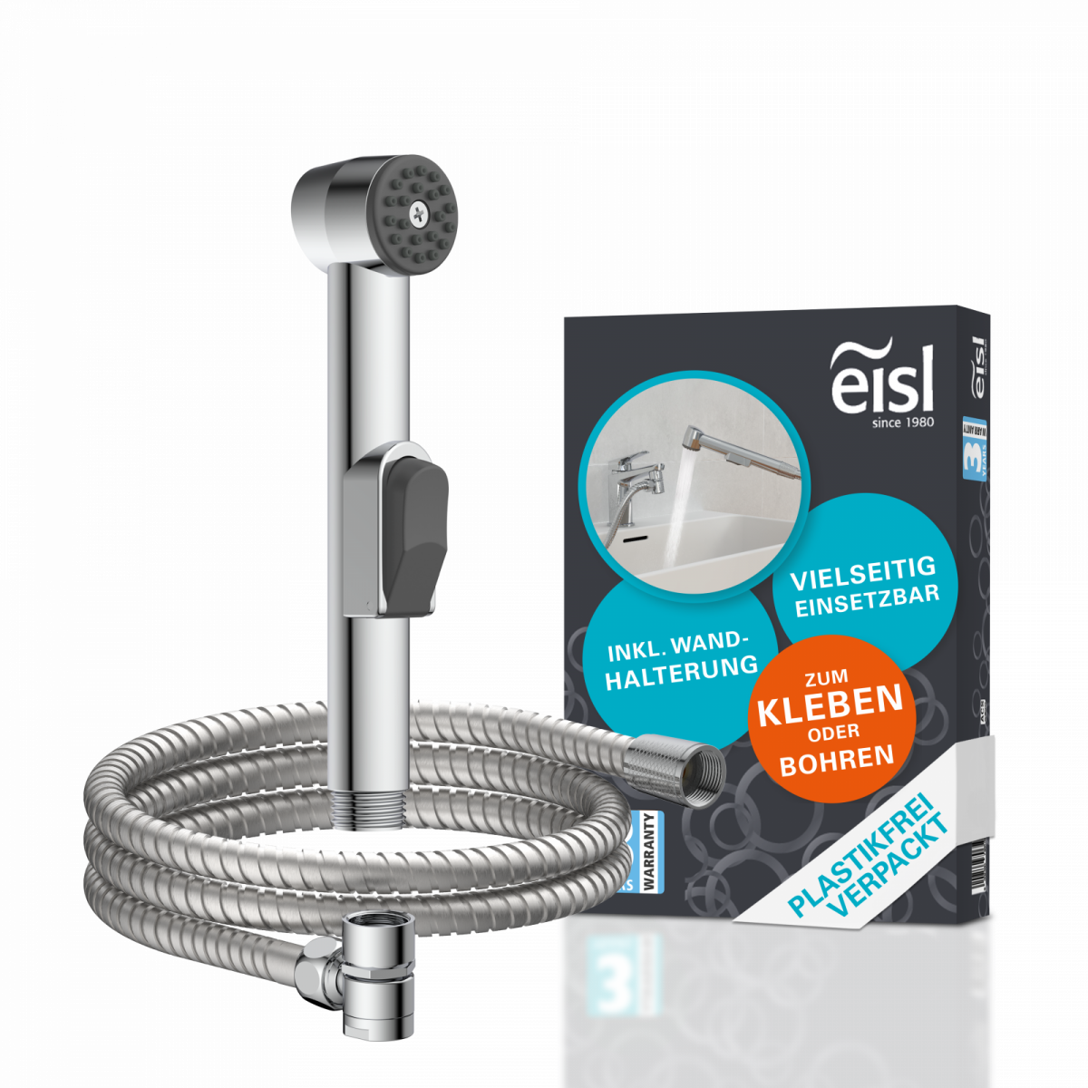 Waschbecken Handbrause, Bidet Handbrause, mit Wandhalterung und Brauseschlauch, Chrom