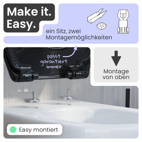 WC-Sitz Alma | Absenkautomatik & Schnellverschluss | instmaier