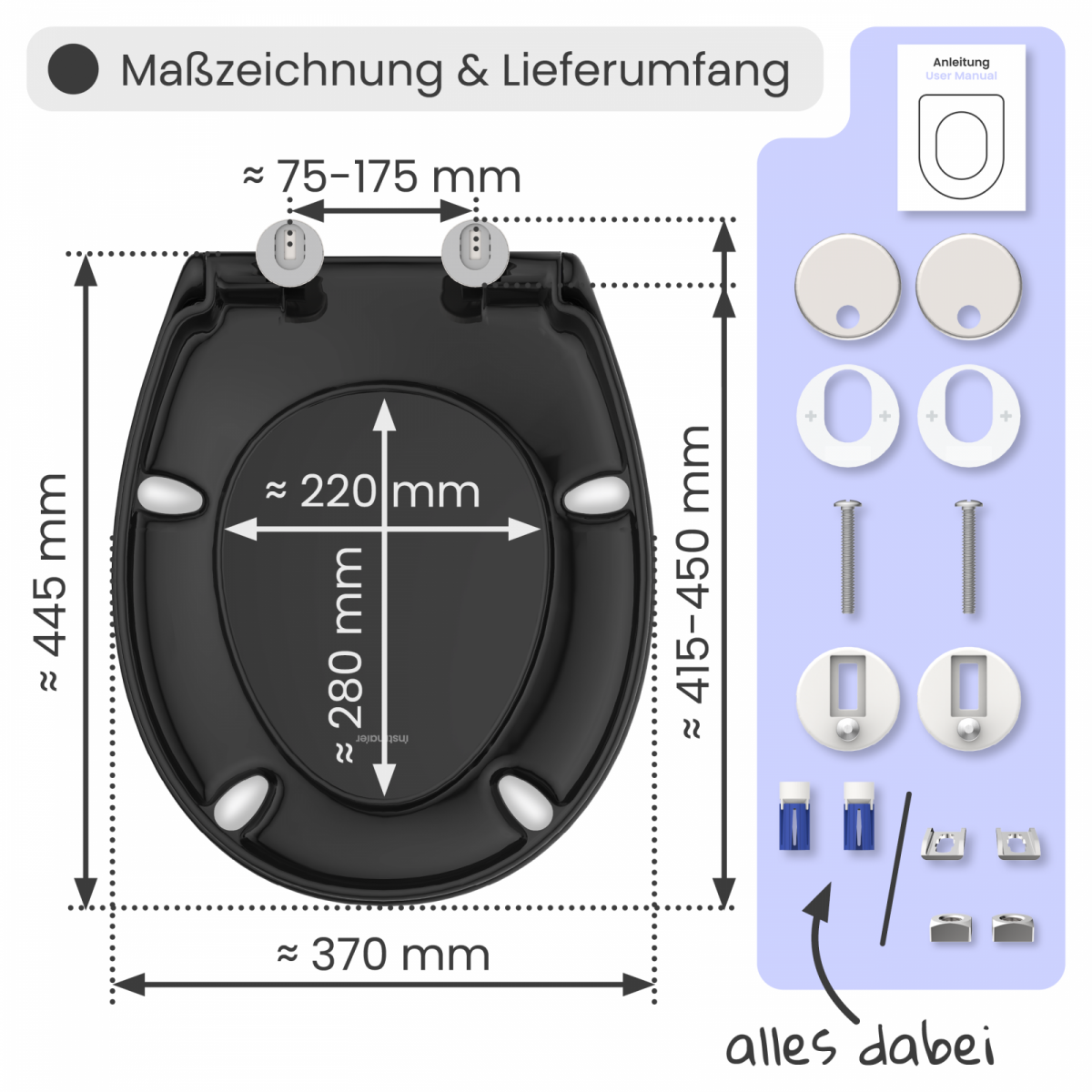 WC-Sitz Alma | Absenkautomatik & Schnellverschluss | instmaier
