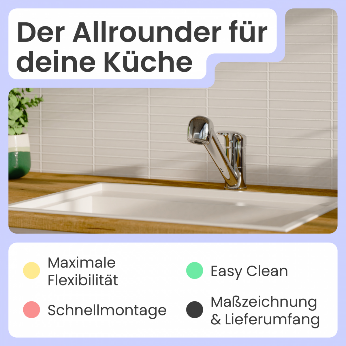 Küchenarmatur Elena | Mit ausziehbarer Brause | instmaier