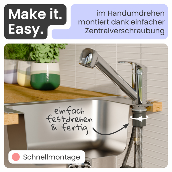 Küchenarmatur Elena | Mit ausziehbarer Brause | instmaier