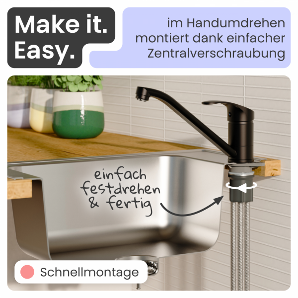 Küchenarmatur Vera in Schwarz | instmaier