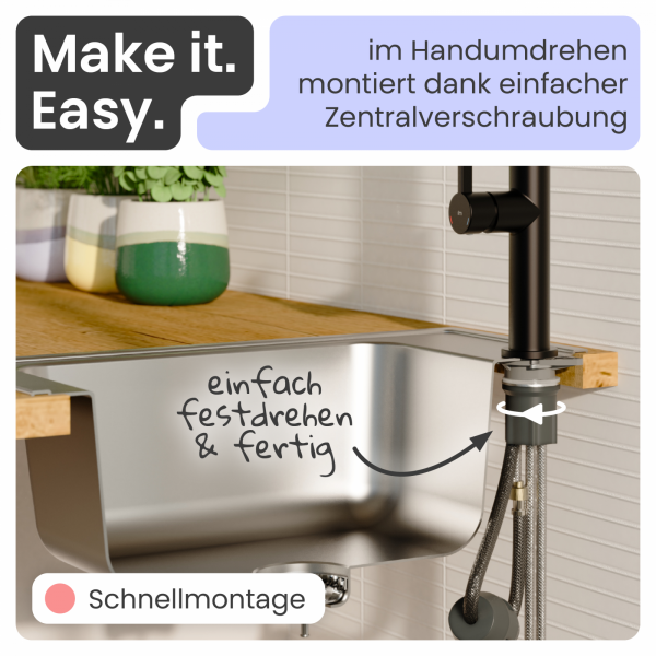 Küchenarmatur Cassia | Ausziehbar & 360° schwenkbar | instmaier