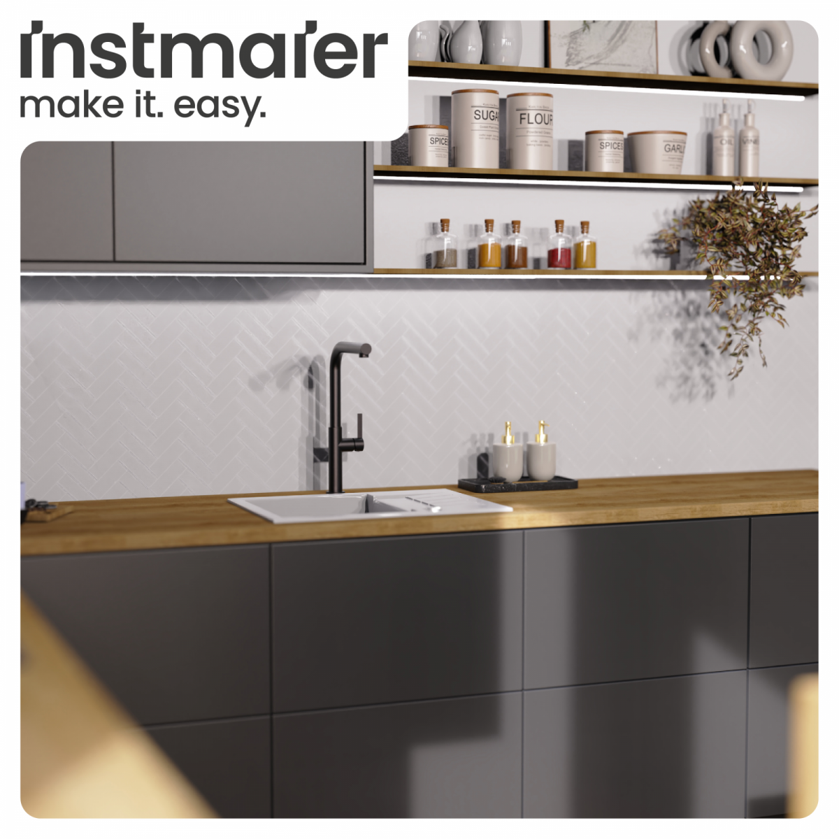 Küchenarmatur Cassia | Ausziehbar & 360° schwenkbar | instmaier