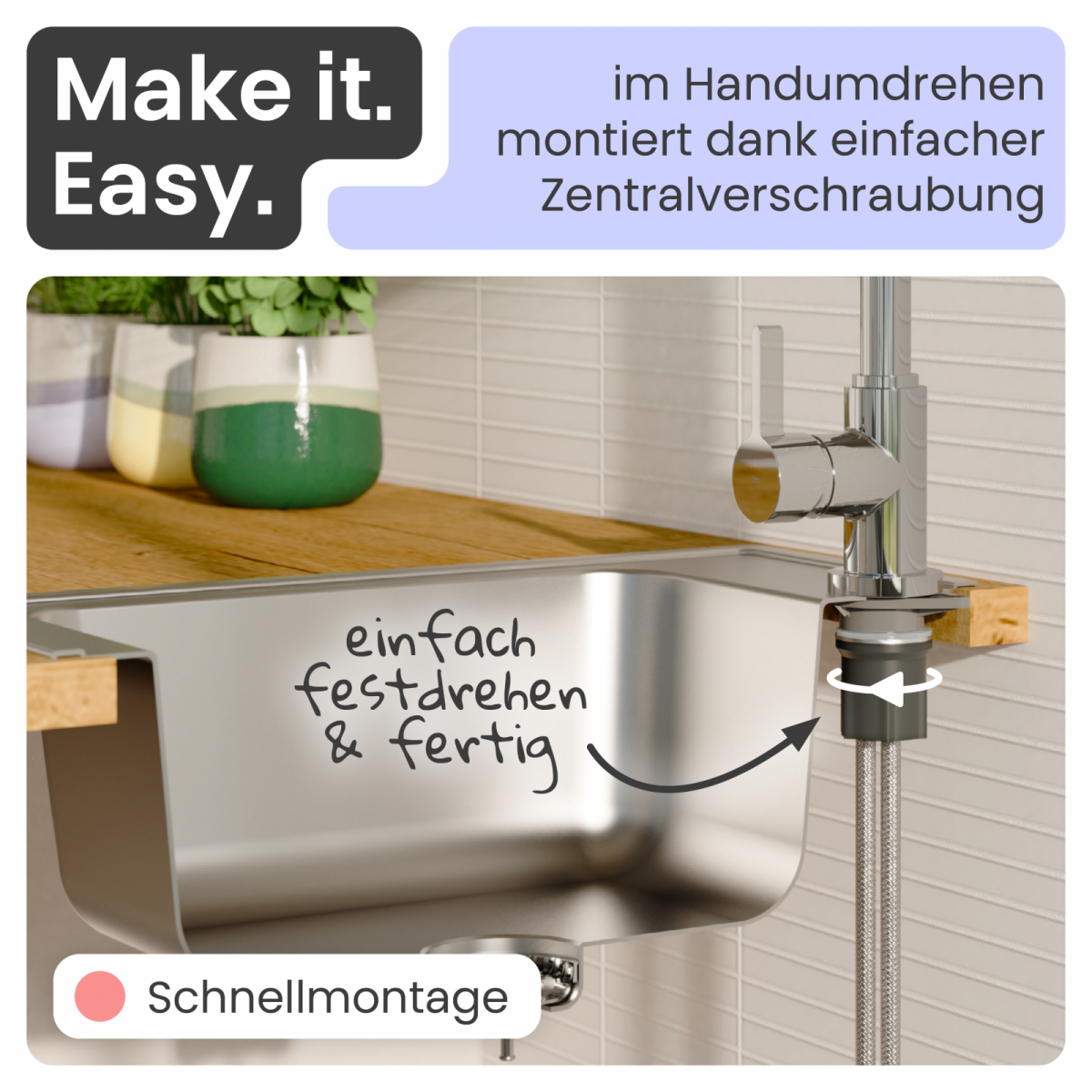 Küchenarmatur Leona | Verbrühschutz & 360° schwenkbar | instmaier