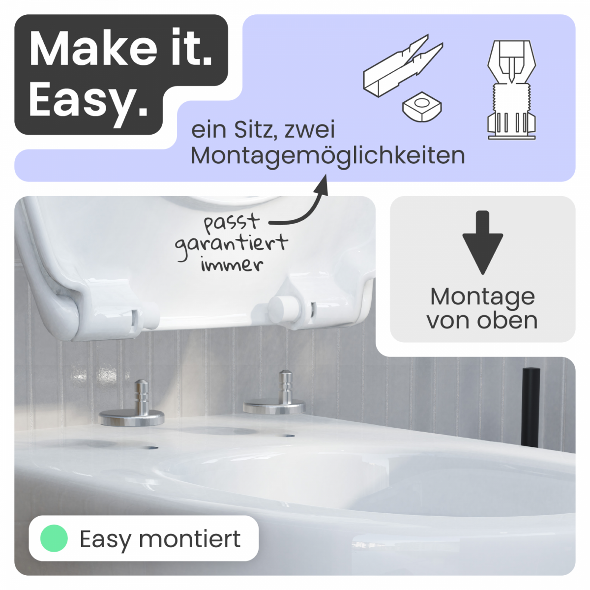 WC-Sitz Alma | Absenkautomatik & Schnellverschluss | instmaier