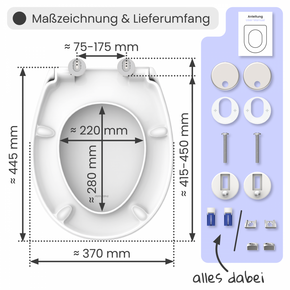 WC-Sitz Alma | Absenkautomatik & Schnellverschluss | instmaier