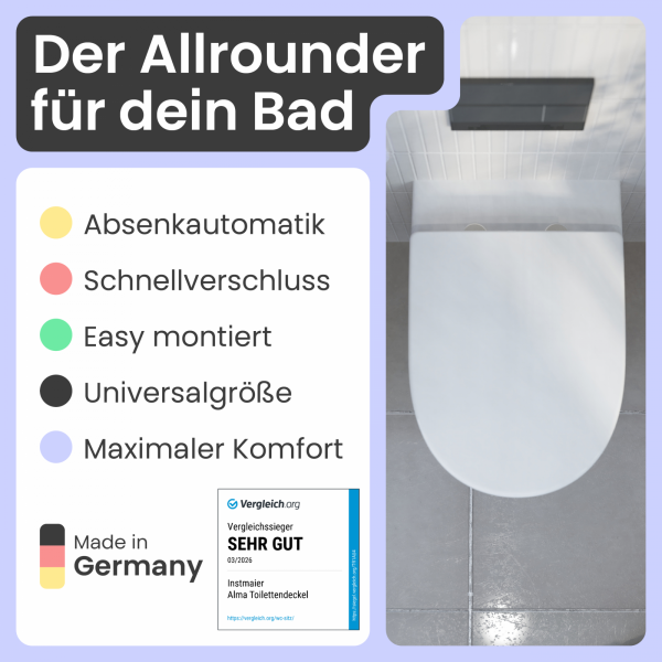 WC-Sitz Alma | Absenkautomatik & Schnellverschluss | instmaier
