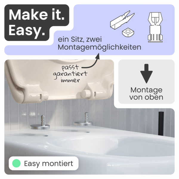 WC-Sitz Alma | Absenkautomatik & Schnellverschluss | instmaier