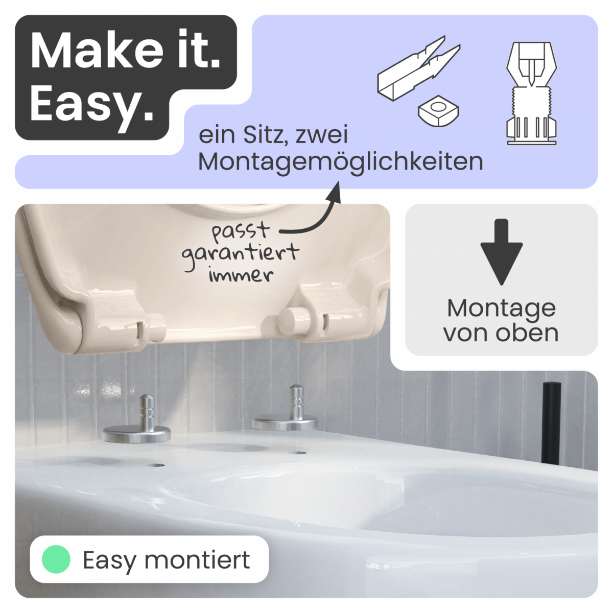 WC-Sitz Alma | Absenkautomatik & Schnellverschluss | instmaier
