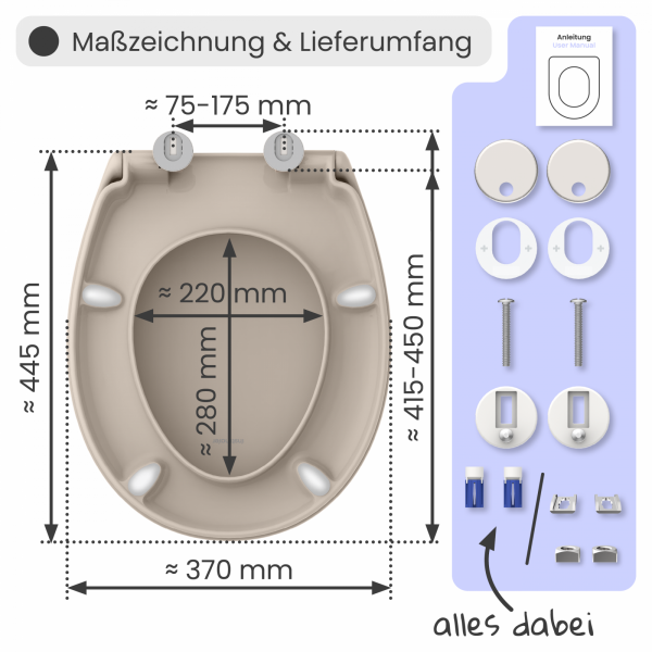WC-Sitz Alma | Absenkautomatik & Schnellverschluss | instmaier