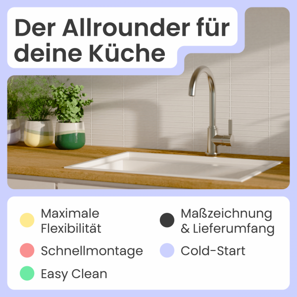 Küchenarmatur Leona | Verbrühschutz & 360° schwenkbar | instmaier