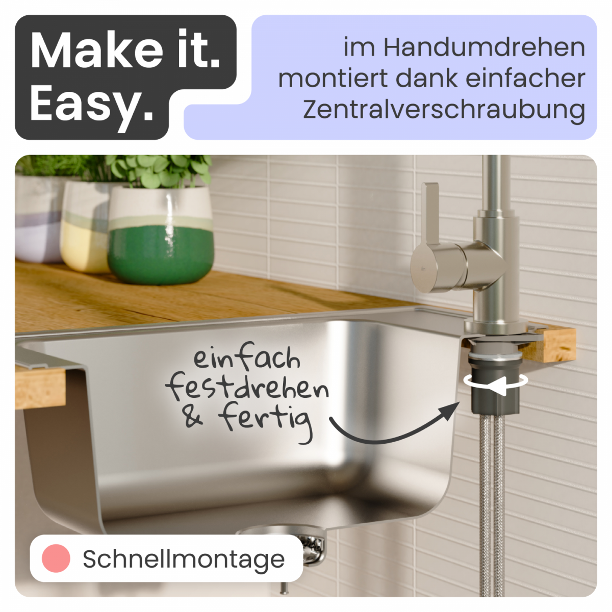 Küchenarmatur Leona | Verbrühschutz & 360° schwenkbar | instmaier