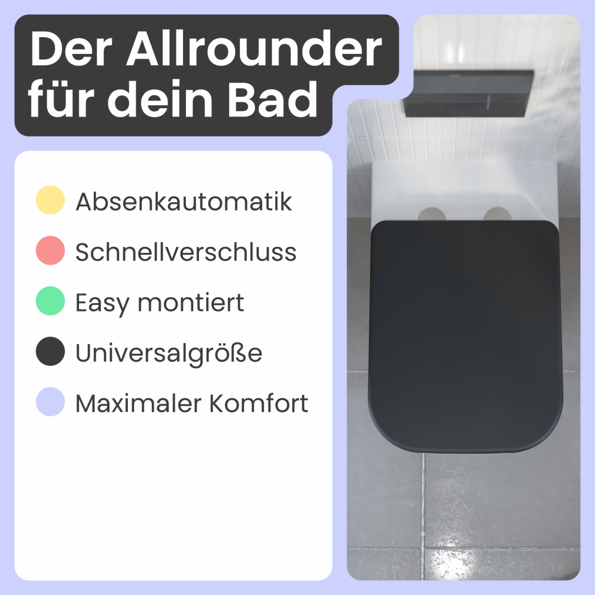 WC-Sitz Helma | Absenkautomatik & Schnellverschluss | instmaier