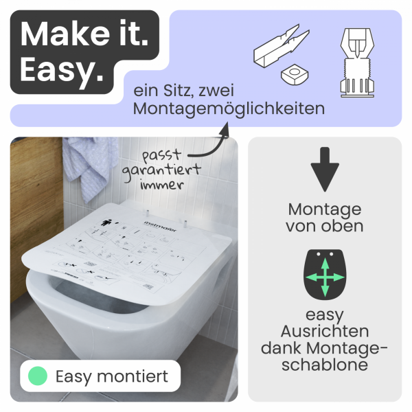 WC-Sitz Helma | Absenkautomatik & Schnellverschluss | instmaier