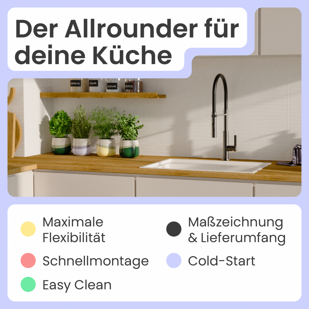 Küchenarmatur Nova | 2 Strahlarten & 360° schwenkbar | instmaier