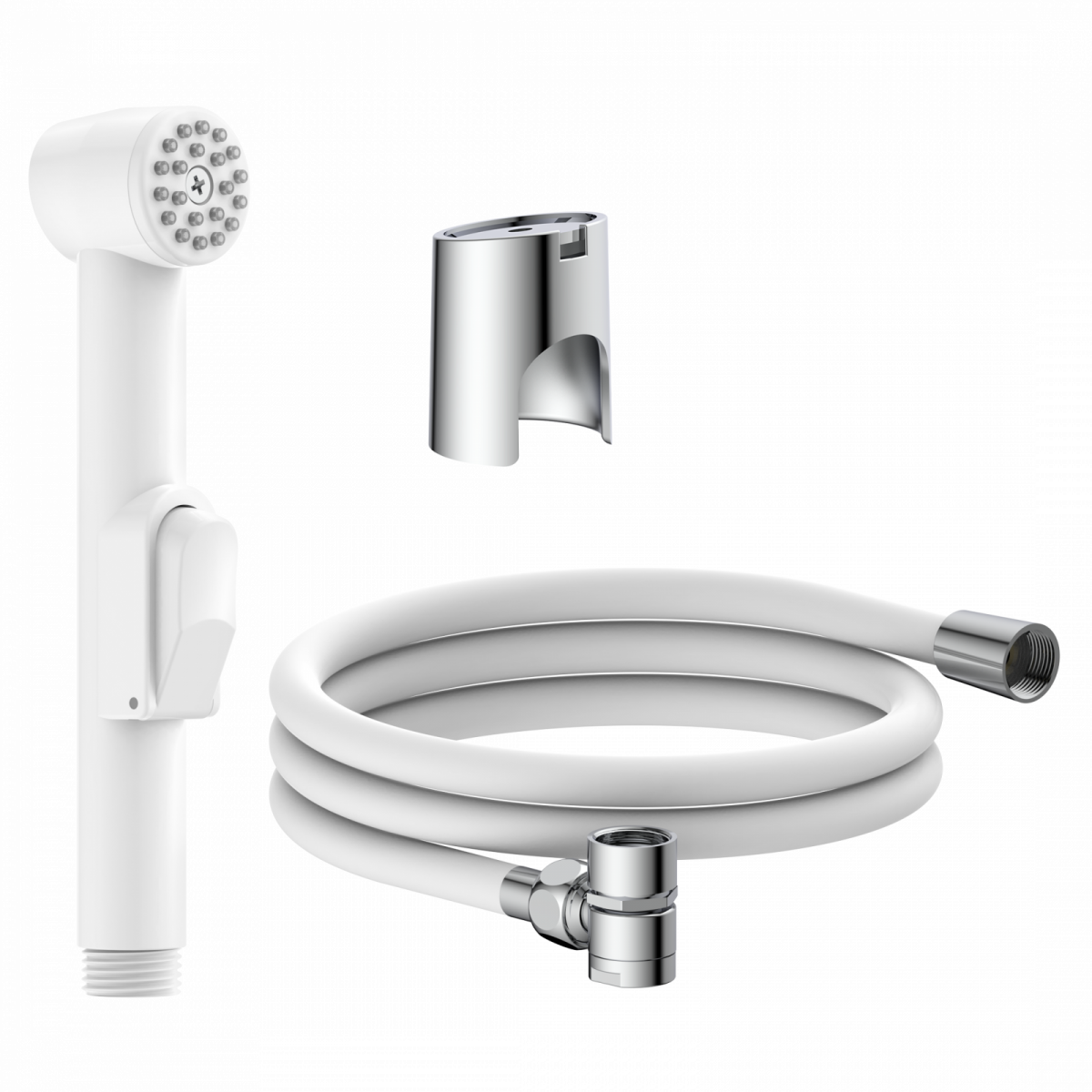 Waschbecken Handbrause, Bidet Handbrause, mit Wandhalterung und Brauseschlauch, Weiß