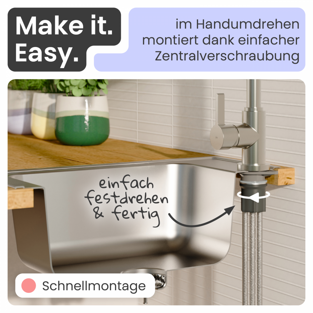 Küchenarmatur Leona | Verbrühschutz & 360° schwenkbar | instmaier