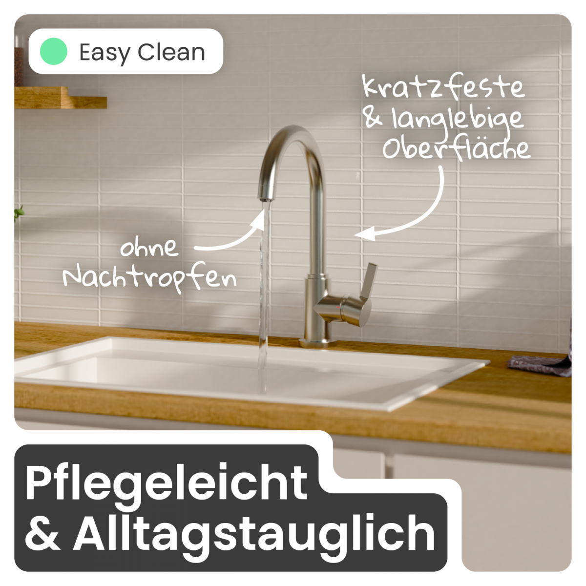 Küchenarmatur Leona | Verbrühschutz & 360° schwenkbar | instmaier