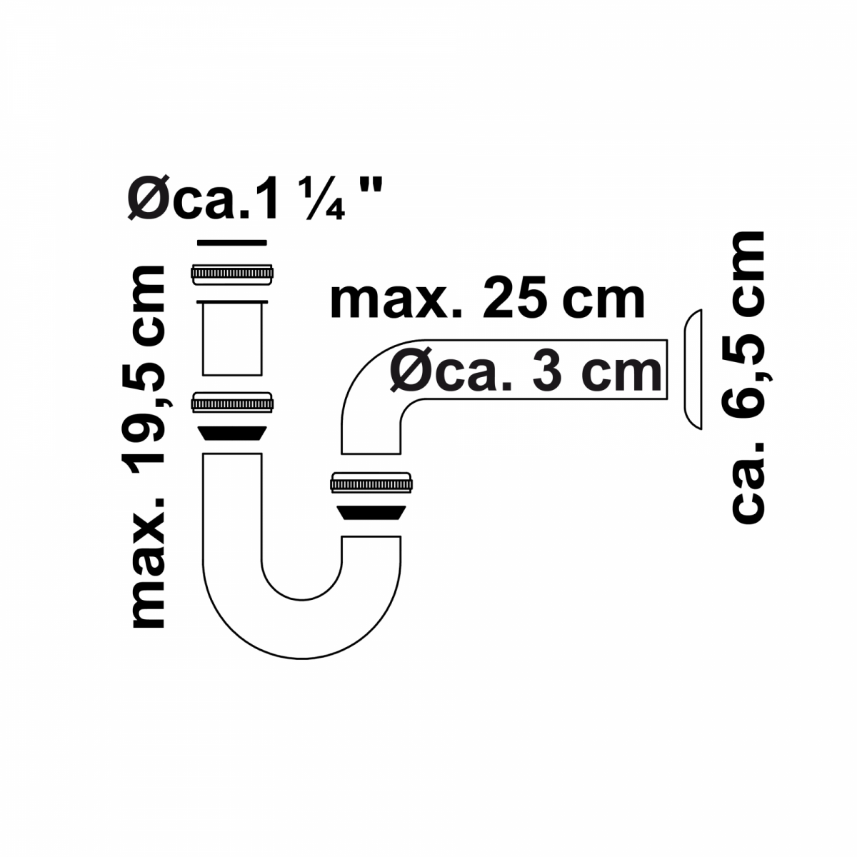 Siphon für Waschtische, Chrom | KIRCHHOFF