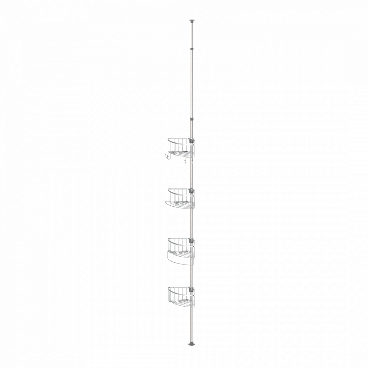 Teleskop-Dusch-Eckregal, Edelstahl, Chrom