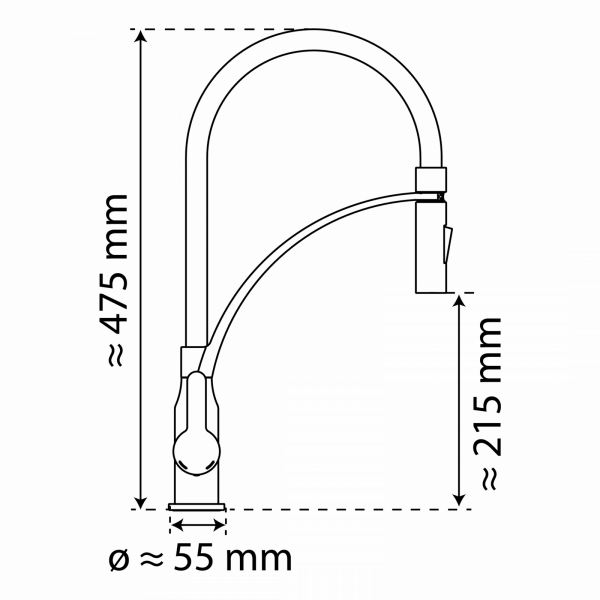 Spültischarmatur, Schwarz matt/Schwarz