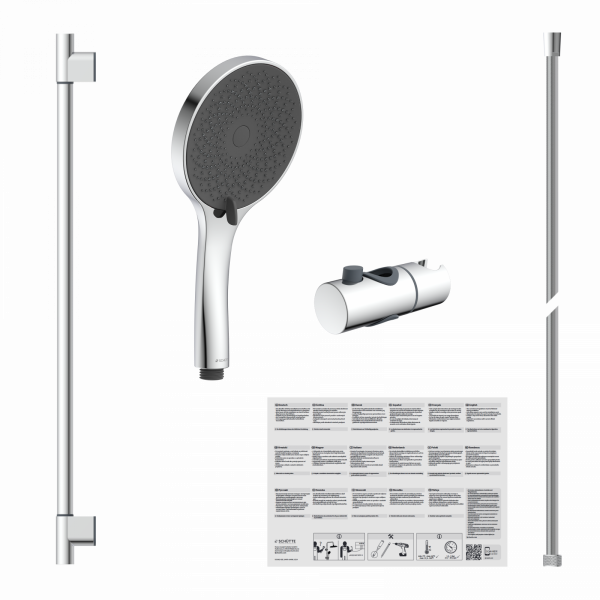 CAPRI Stangenbrauseset • Chrom/Anthrazit
