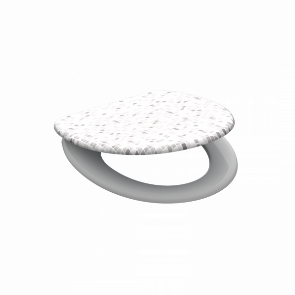 Duroplast WC-Sitz MOSAIK GRAU, mit Absenkautomatik